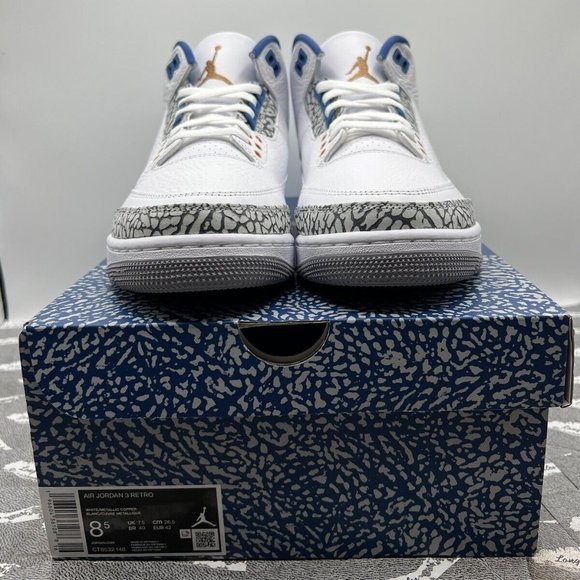 Nike Air Jordan 3 Retro Wizards White True Blue Copper